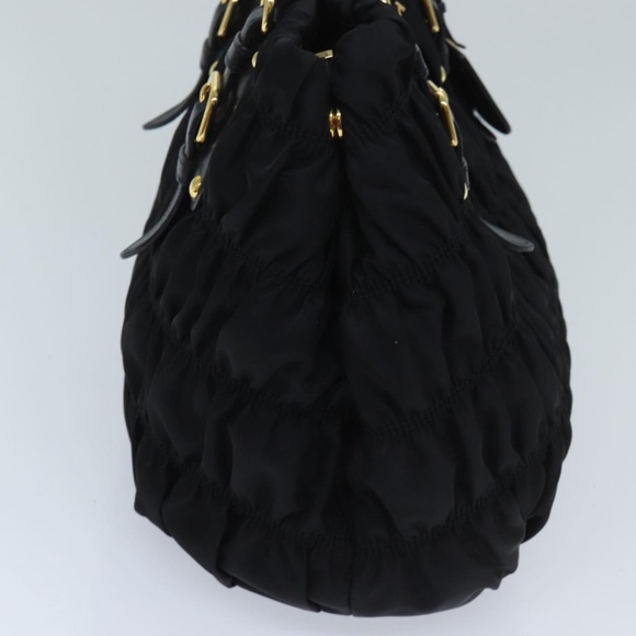 Preloved Prada Gathered Nylon/Leather Tote Bag - Picture 3 of 6